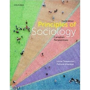 PRINCIPLES of Sociology Canadian Perspectives Fourth Ed University Text book